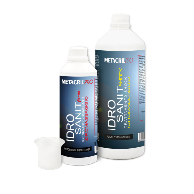 Idro Sanit Forte 500 ml + Idro Sanit Shock 1 Lt + dosatore graduato in omaggio