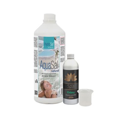 Set AquaSal Natural 1 Lt + Fragranza Aromatica Spa Extasy 250 ml + dosatore graduato