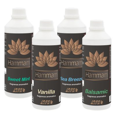 Kit Hammam Fragranze Assortite - 500 ml x 4 pz (Balsamic, Sea Breeze, Sweet Mint, Vanilla)